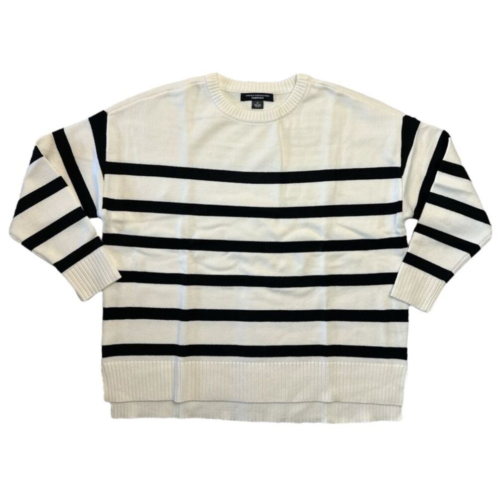 Ivory Ground Stripe - French Connection Essentials Women's Long Sleeve Striped T